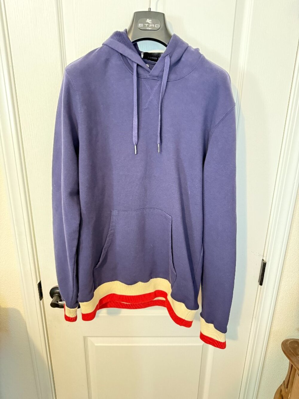 NWT $1199 Authentic GOLDEN GOOSE Made in ITALY Men's Blue Sweat Hoodie Sz.L